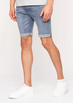 Crosshatch Light Wash Reestier Denim Shorts