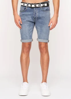 Crosshatch Light Wash Reestier Denim Shorts