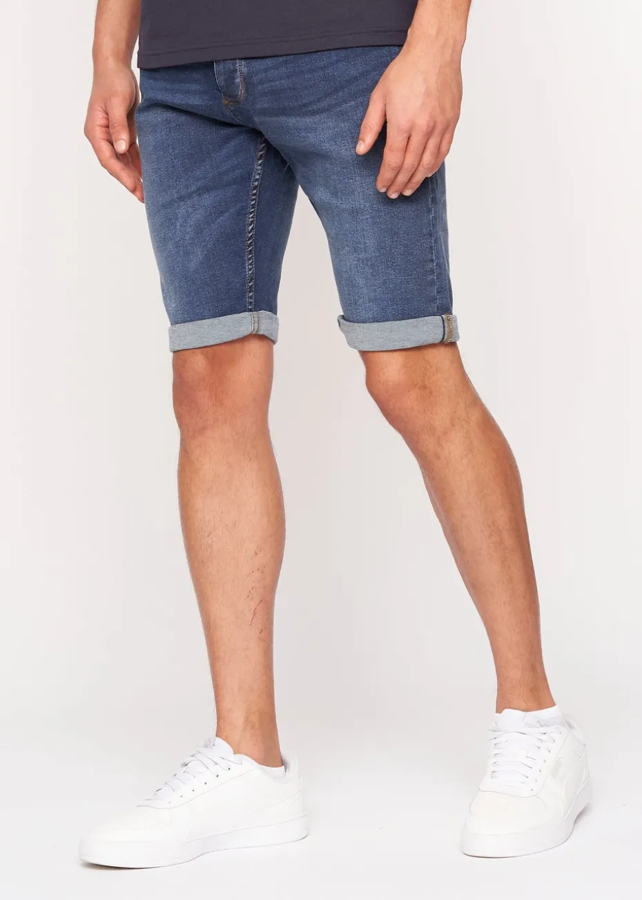 Crosshatch Mid Wash Tadcaster Denim Shorts