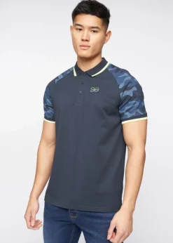 Crosshatch Navy Cramdark Camo Polo