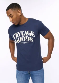 Crosshatch Navy Wilsby T-Shirt