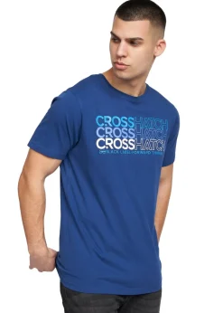 Crosshatch Navy/White Raynen T-Shirt (2 Pack)