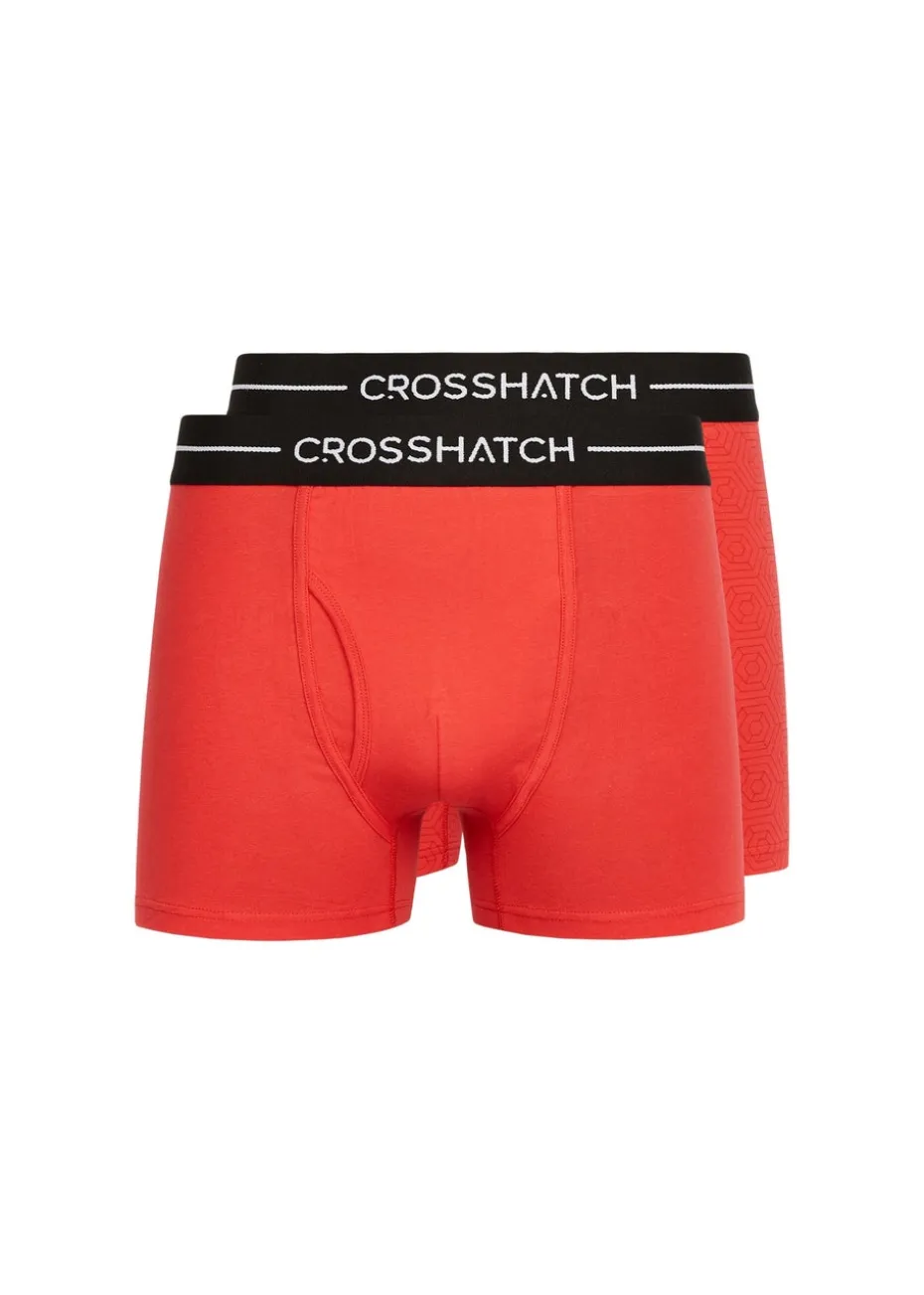 Crosshatch Red Hexter Boxers (2 Pack)