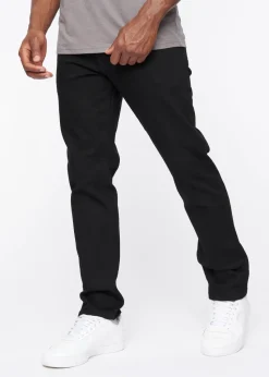 Crosshatch Solid Black Princed Belted Jean