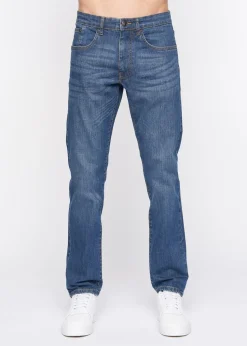 Crosshatch  Stone  Wash  Bandol  Straight  Leg  Jeans