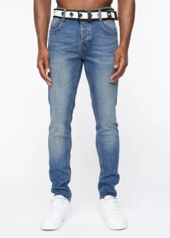 Crosshatch Stone Wash Barbeck Slim Fit Denim