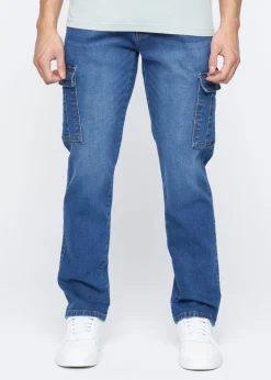 Crosshatch Stone Wash Kremtap Cargo Jeans