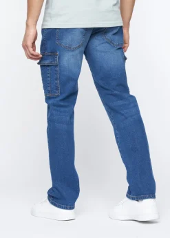 Crosshatch Stone Wash Kremtap Cargo Jeans