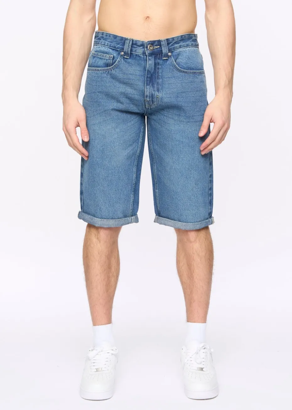 Crosshatch Stone Wash Tillforth Denim Shorts