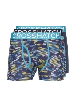 Crosshatch Teal Linamo MVE Open Fly 3 Pack Boxers