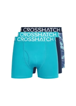 Crosshatch Teal  Lynol Boxers (3 Pack)