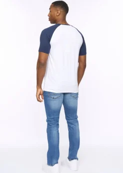 Crosshatch White/Navy Meza T-Shirt