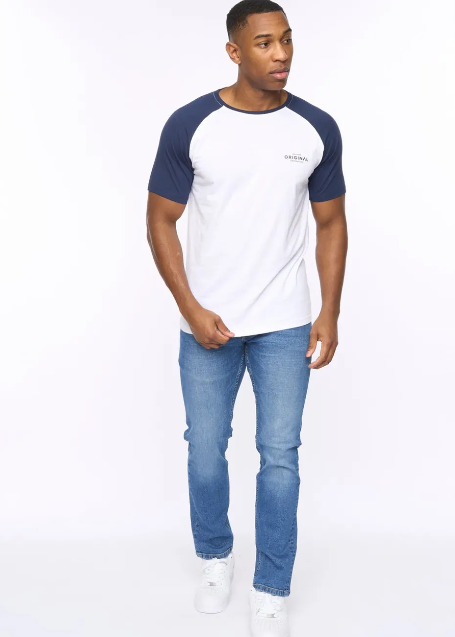 Crosshatch White/Navy Meza T-Shirt