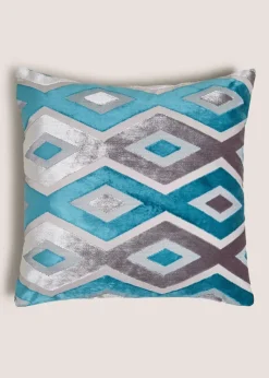 Cut Velvet Diamond Teal