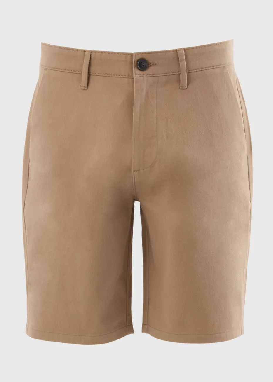 Dark Stone Straight Fit Chino Shorts