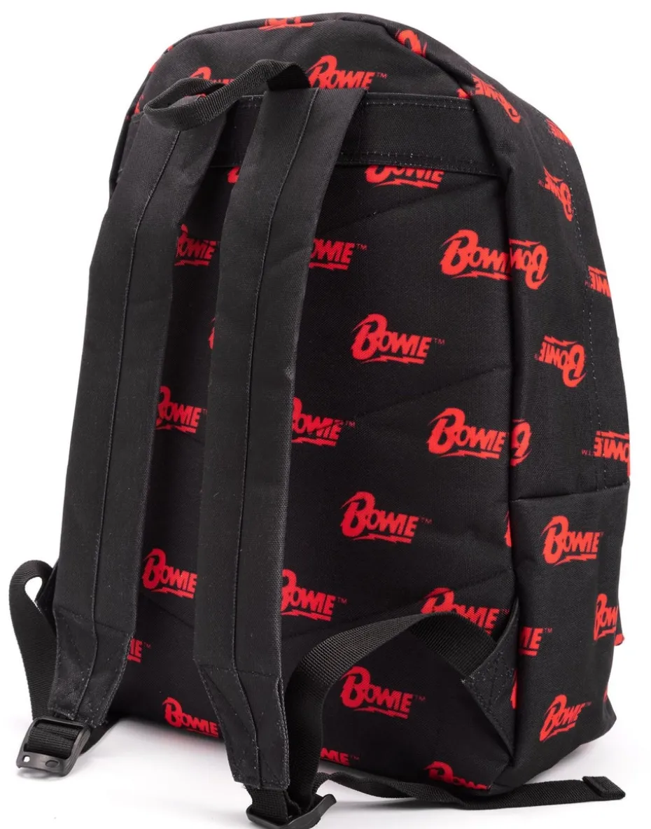 David Bowie Red Logo Black Backpack