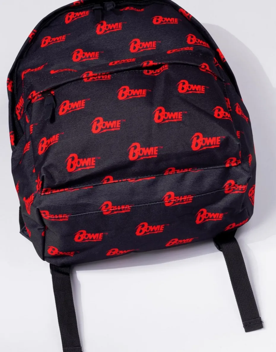 David Bowie Red Logo Black Backpack