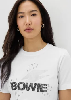 David Bowie White Bowie Lightening Bolt T-Shirt