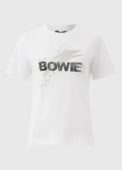 David Bowie White Bowie Lightening Bolt T-Shirt