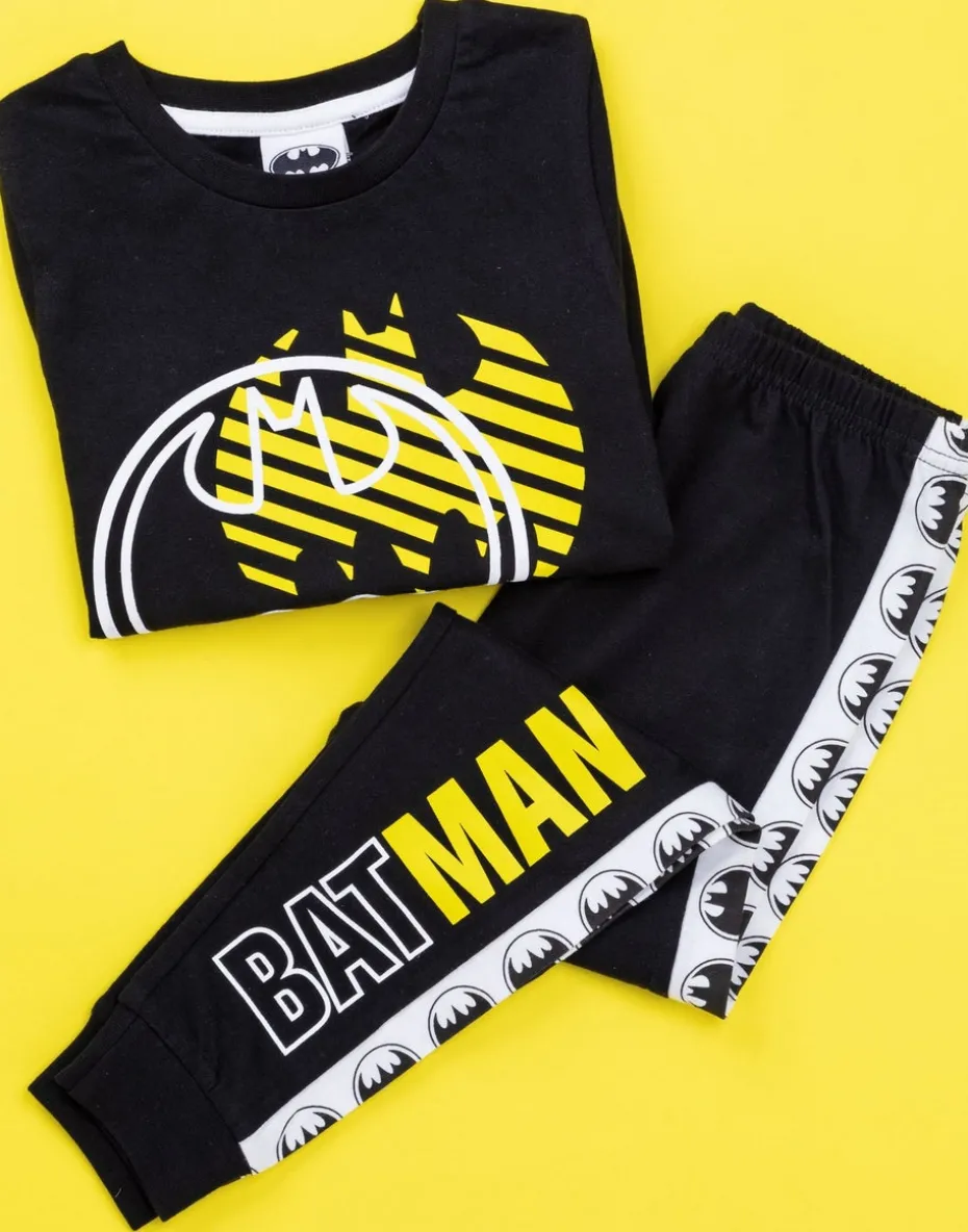 DC Comics Boys Black Stylised Batman Logo Pyjama Set (3 - 14 Years)