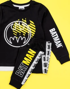 DC Comics Boys Black Stylised Batman Logo Pyjama Set (3 - 14 Years)