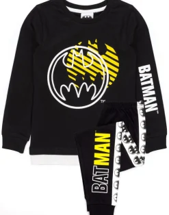 DC Comics Boys Black Stylised Batman Logo Pyjama Set (3 - 14 Years)