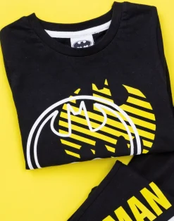 DC Comics Boys Black Stylised Batman Logo Pyjama Set (3 - 14 Years)