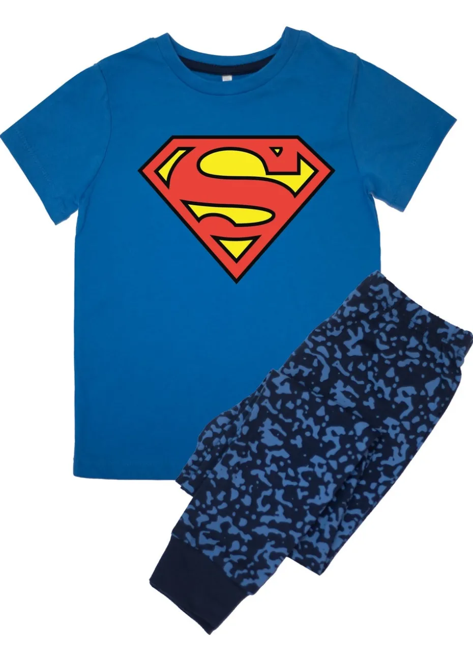 DC Comics Superman Logo Kids Royal Blue Camo Pyjamas (3-8 Years)