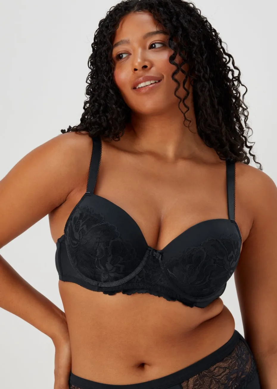 DD+ Black Lace Padded Bra