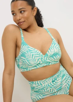 DD+ Blue Leaf Bikini Top