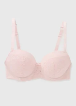 DD+ Pink Lace Padded Bra