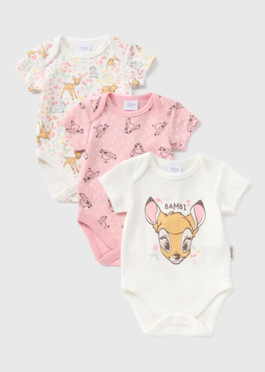 Disney 3 Pack Pink Bambi Bodysuits (Newborn-18mths)