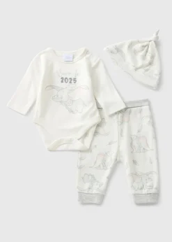 Disney 3 Piece Baby Cream Dumbo Top & Jogging Bottom Set (Newborn-12mths)