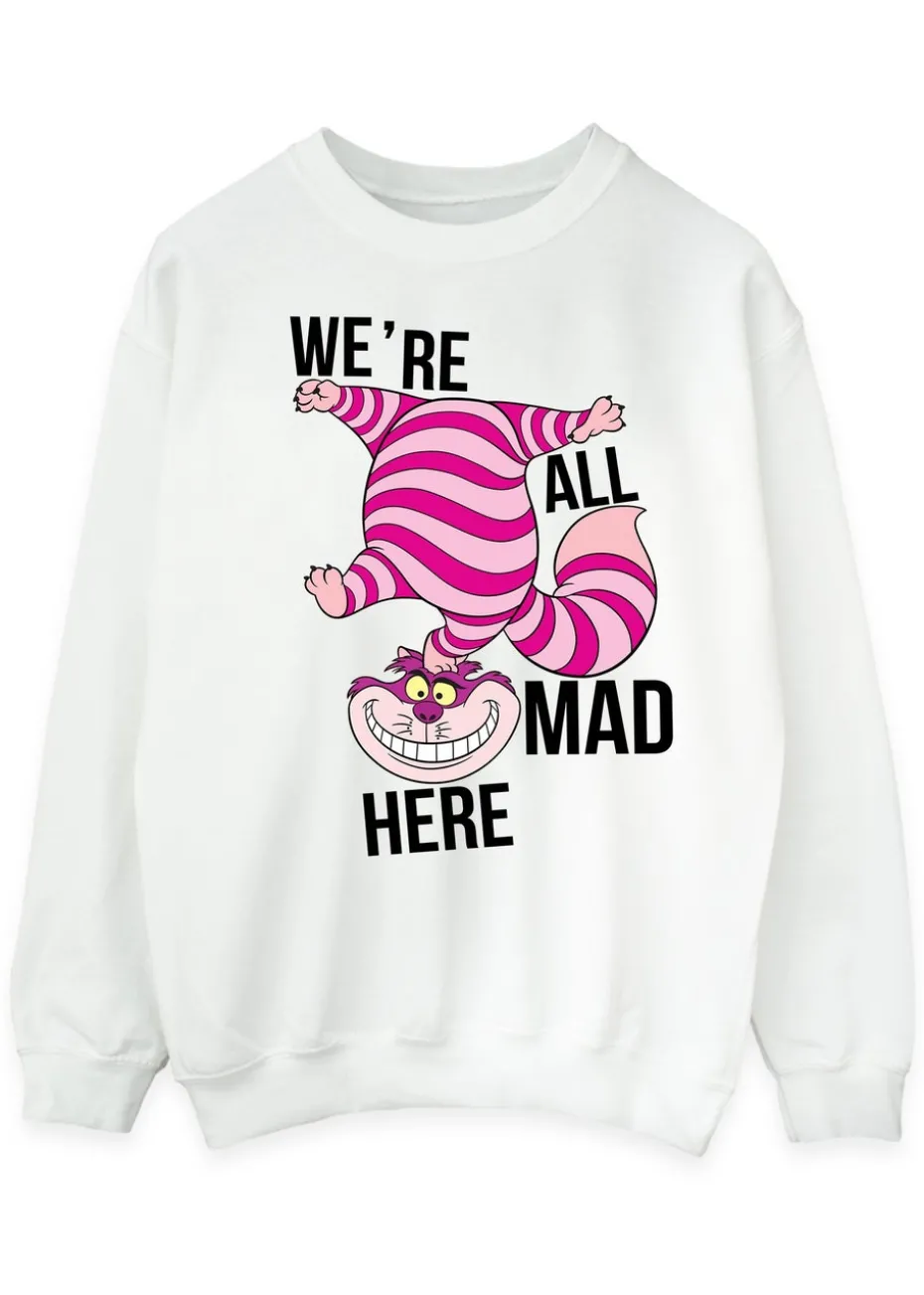 Disney Alice In Wonderland All Mad Here White Sweatshirt