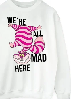 Disney Alice In Wonderland All Mad Here White Sweatshirt