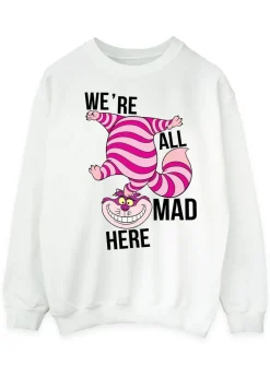Disney Alice In Wonderland All Mad Here White Sweatshirt