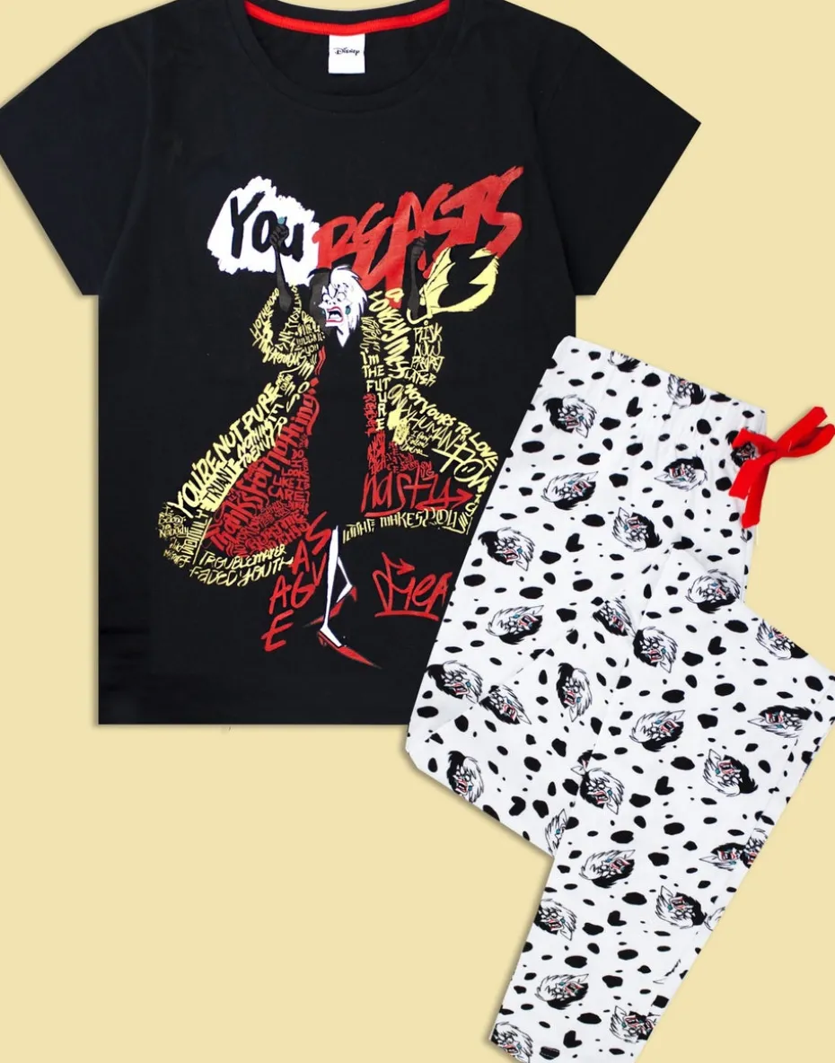 Disney Black Cruella De Vil T-Shirt and Lounge Pants