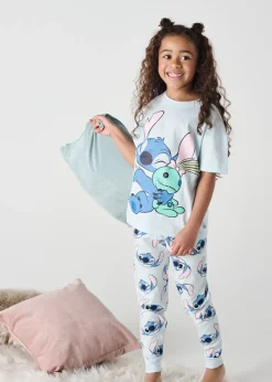 Disney Blue Girls Stitch Pyjama Set (7-12 Years)