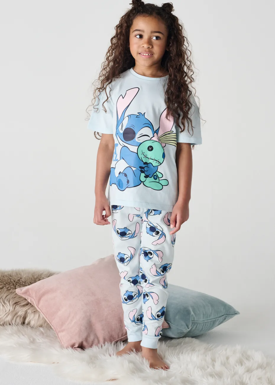 Disney Blue Girls Stitch Pyjama Set (7-12 Years)
