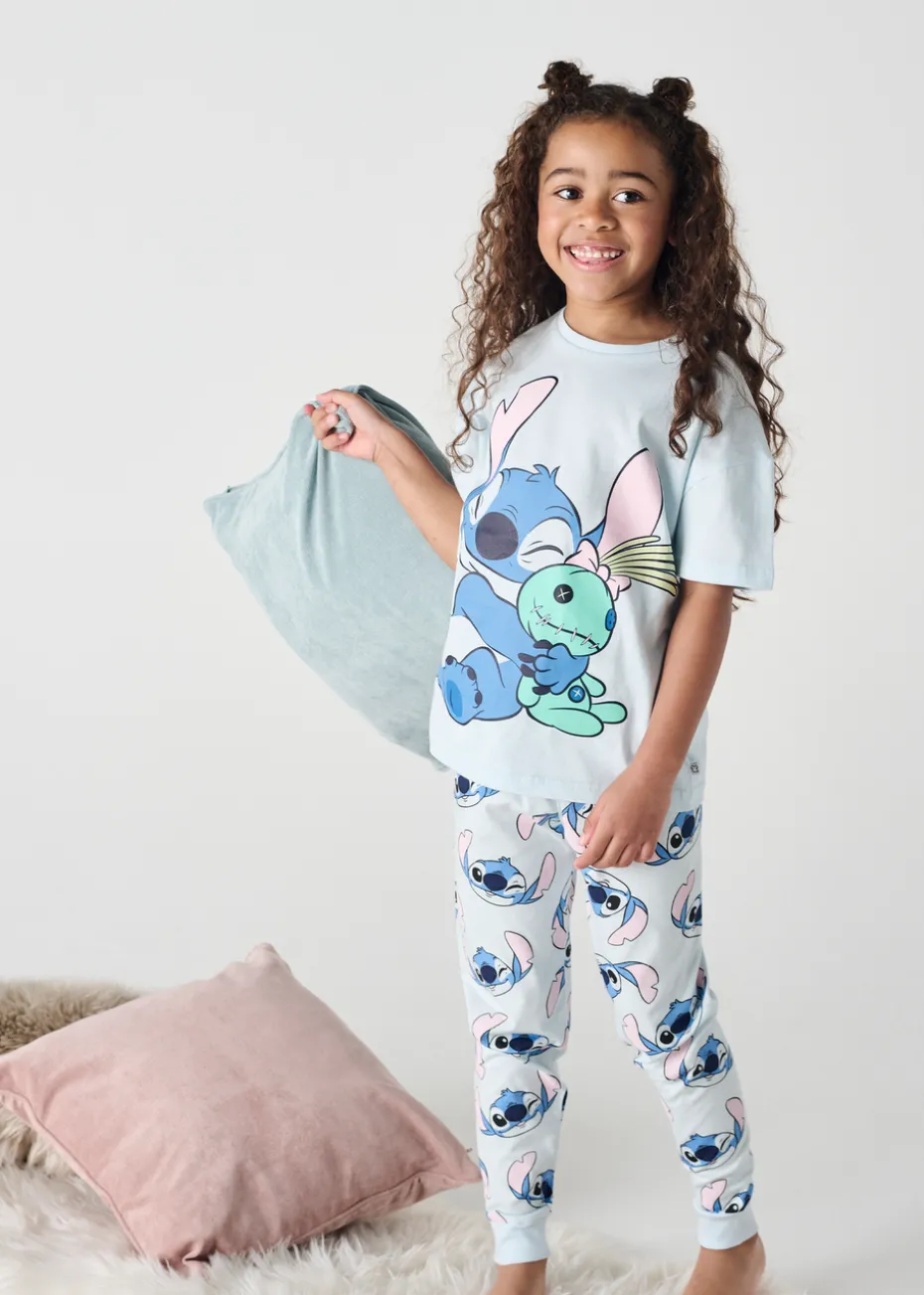 Disney Blue Girls Stitch Pyjama Set (7-12 Years)