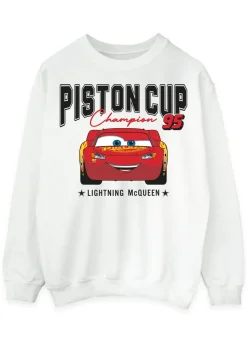 Disney Cars Lightning McQueen Piston Cup Champions White Sweatshirt