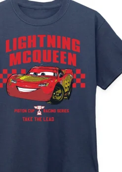 Disney Cars Lightning McQueen Take The Lead Kids Navy T-Shirt (3-13 Years)