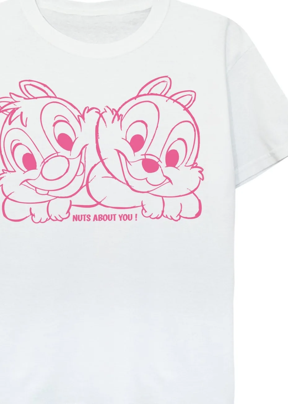 Disney Chip N Dale Nuts About You Kids White Graphic T-Shirt (3-13 Years)