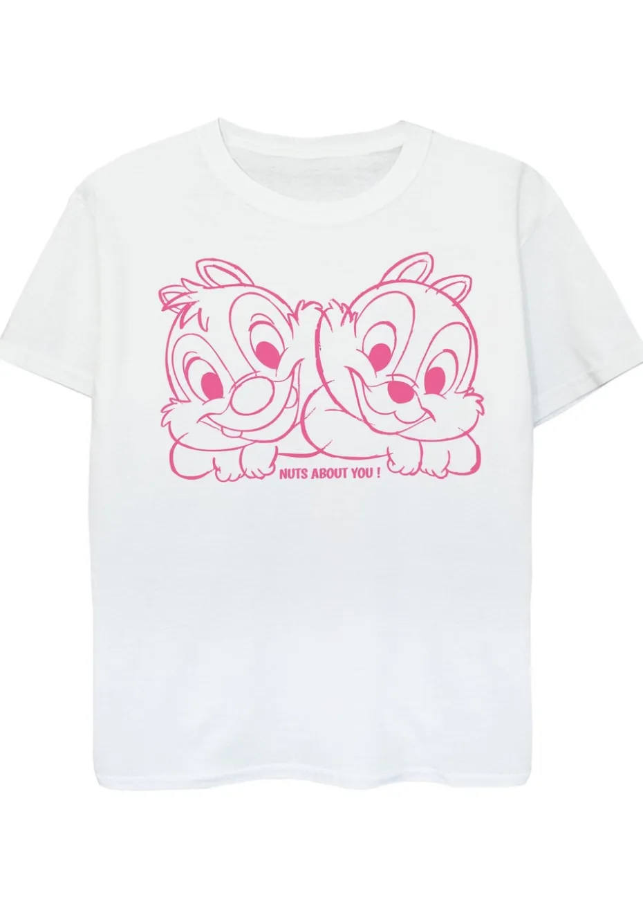 Disney Chip N Dale Nuts About You Kids White Graphic T-Shirt (3-13 Years)