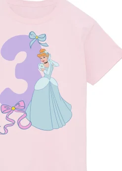 Disney Cinderella 3rd Birthday Kids Light Pink Graphic T-Shirt (3-6 Years)