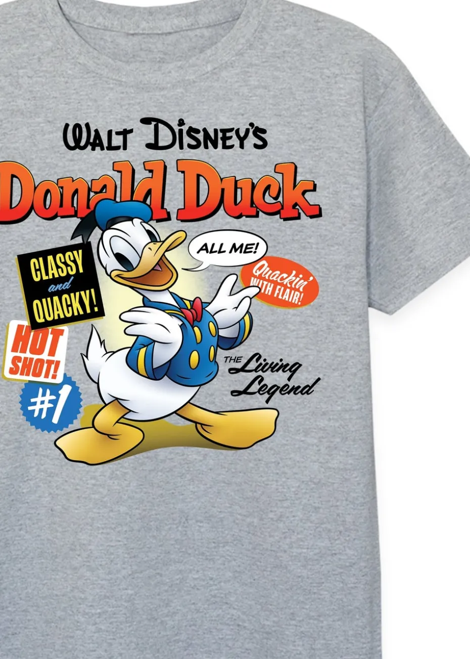 Disney Donald Duck Comic Cover Kids Heather Grey T-Shirt (3-13 Years)
