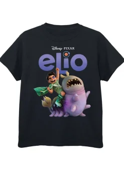 Disney Elio Ride Glordon Kids Black Graphic T-Shirt (3-13 Years)