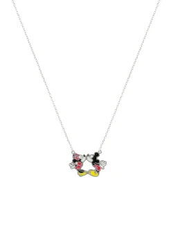 Disney Enamel Kissing Mickey and Minnie Mouse Necklace