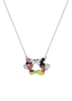 Disney Enamel Kissing Mickey and Minnie Mouse Necklace