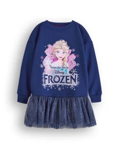 Disney Frozen Front Print Blue Dress (2-8 Years)